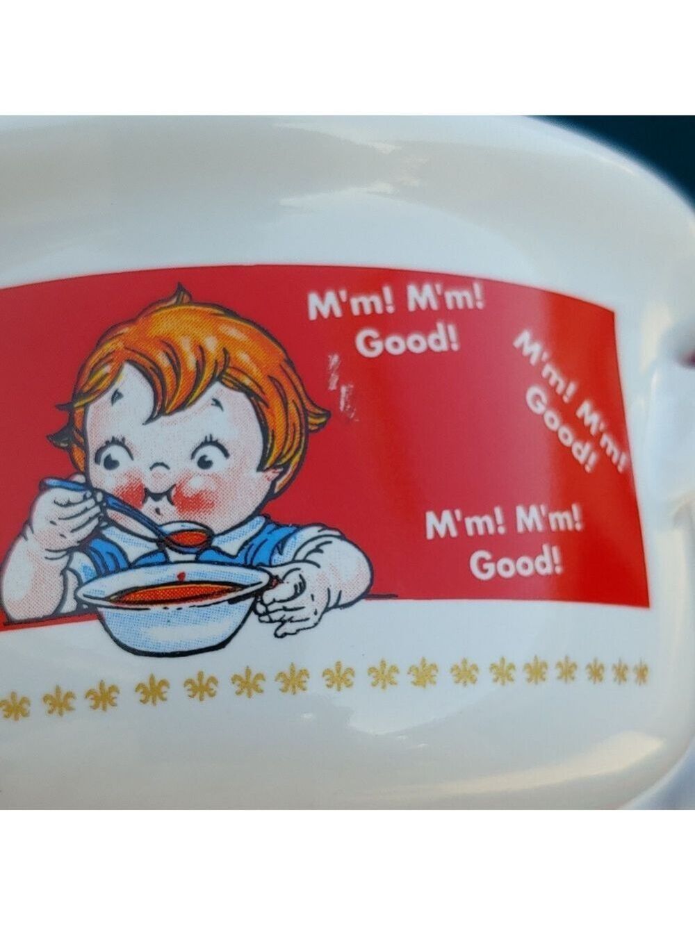 Campbell's 1998 Vintage White and Red Ceramic Soup Bowl with Lid - Picture 14 of 16